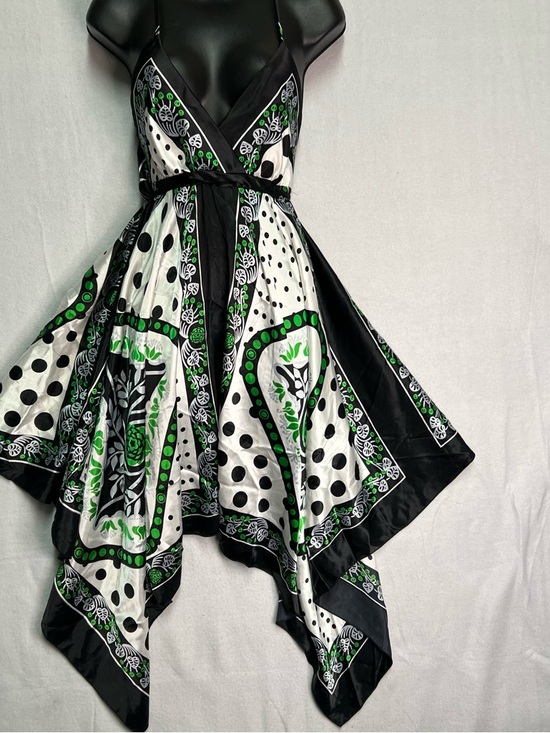 Frederick's of Hollywood Dresses & Skirts - Frederick’s of Hollywood Halter Dress Open Back Handkerchief Hem Polka Dot Small